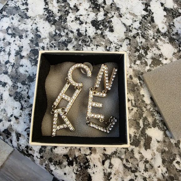 Homemade Elegant Silver Logo Earrings - Picture 2 of 7